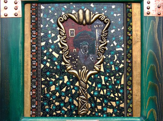 Mirror, 2006, 40x40cm, mixed technique on cardboard