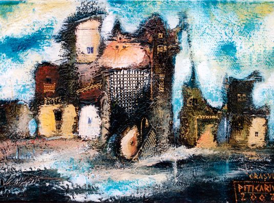 City, 2002, 29x18cm, oil on wood