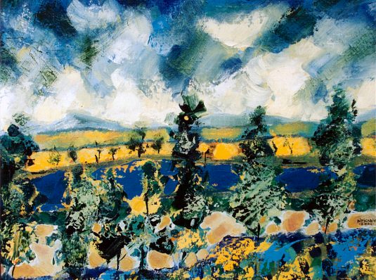 Blue and yellow, 2002, 50x50cm, oil on canvas