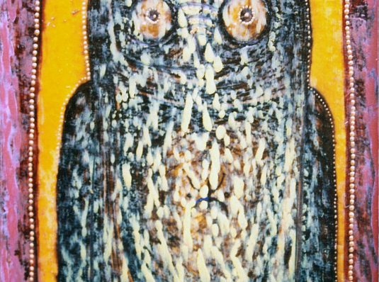 Owl I, 2003, 15x10cm, mixed technique on paper