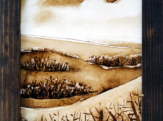 Hills, 2002, 25x20cm, sepia on paper