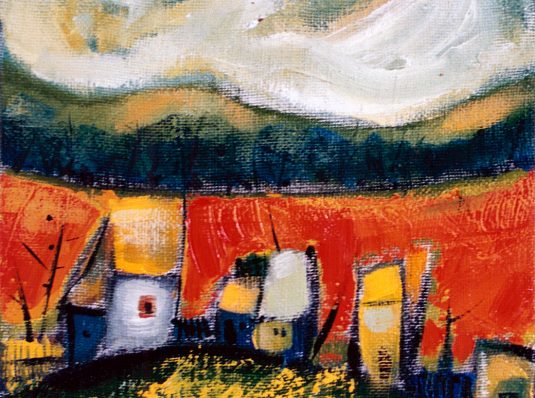 Yellow Hill, 2002, 25x25cm, oil on canvas