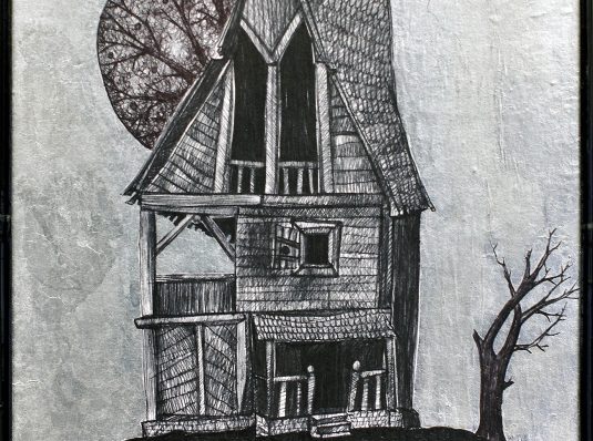 Abandoned house, 2007, 30x20cm, graphics and silver foil
