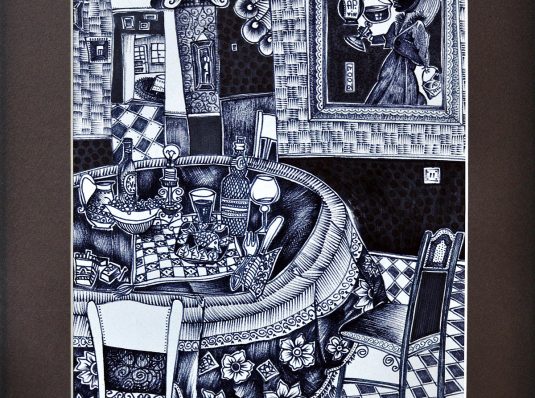 Bar A.P., 2007, 40x30cm, marker on paper